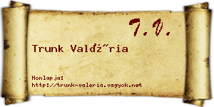 Trunk Valéria névjegykártya